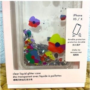 Kate Spade New York collage liquid glitter I Phone XS / X case​​​​​​​​​​​​